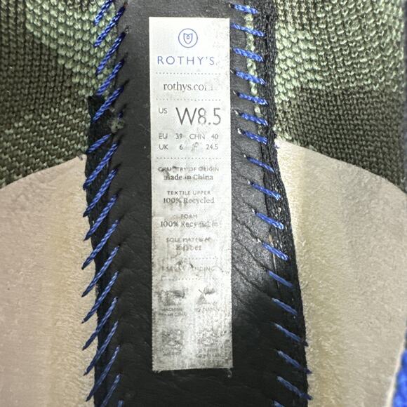 Rothy's The Loafer in Olive Camo Size 8.5 Comfort Travel Knit Slip On - Picture 6 of 6